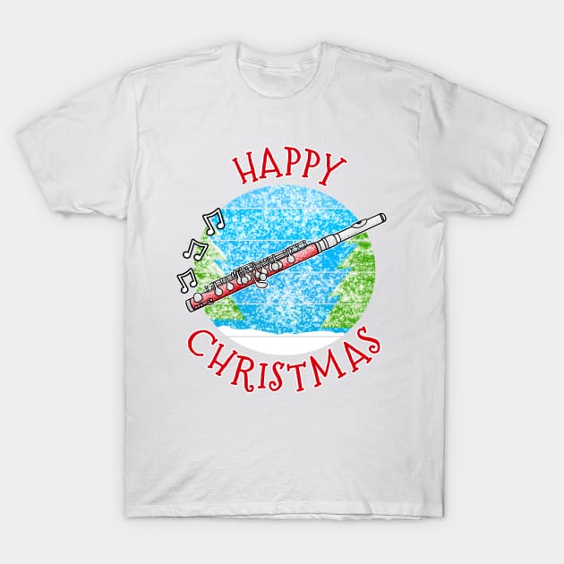 Christmas Piccolo Piccoloist Woodwind Musician Xmas 2022 T-Shirt by doodlerob